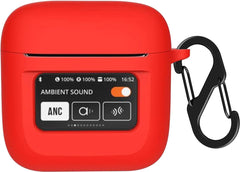 YONO Soft Case geschikt voor JBL Tour Pro 2 - Siliconen Draadloze Oordopjes Hoesje met Clip - Rood