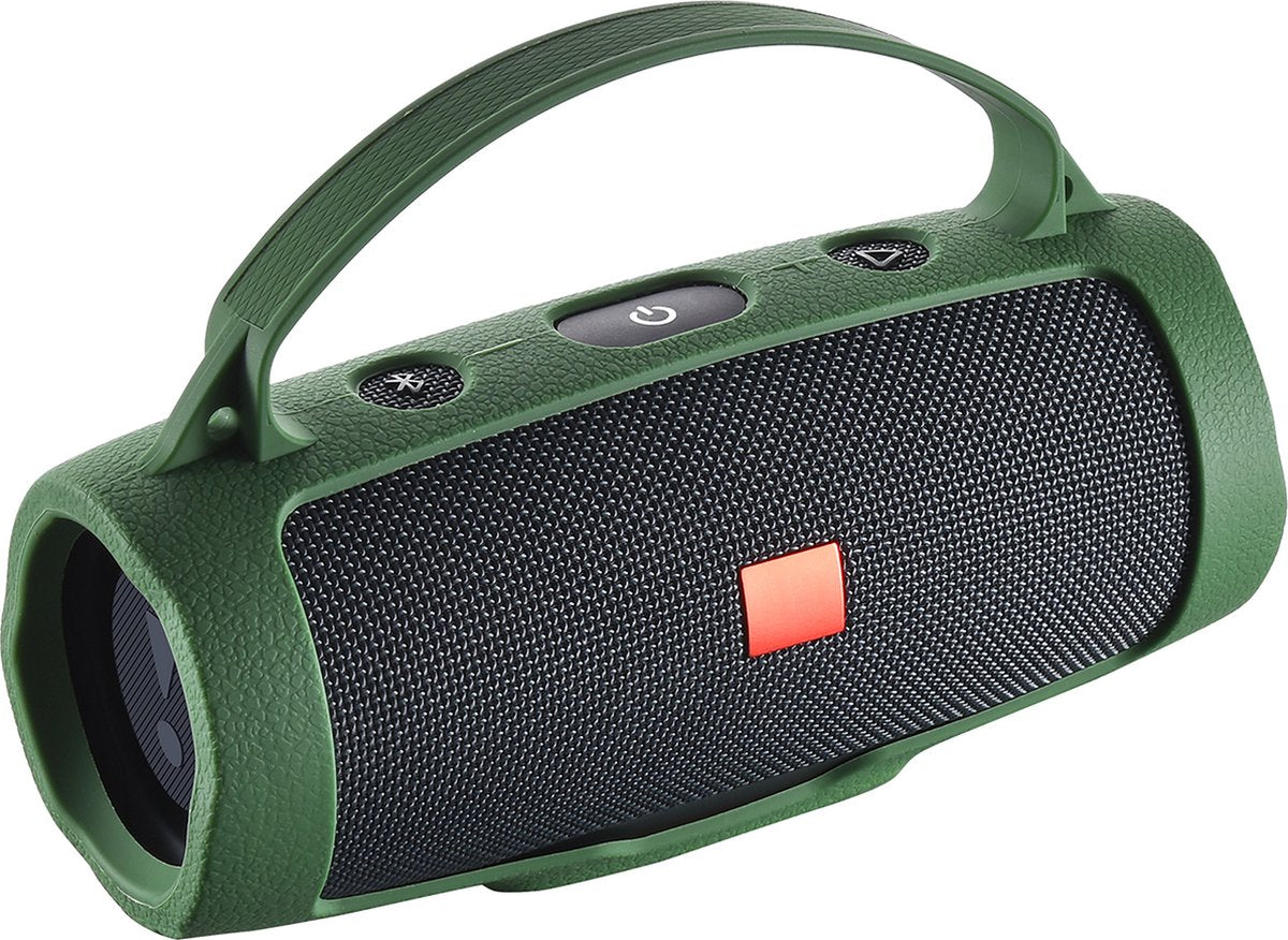 YONO Siliconen Hoes geschikt voor JBL Charge Essential 2 - Case met Draagriem en Handvat - Beschermhoes - Donkergroen