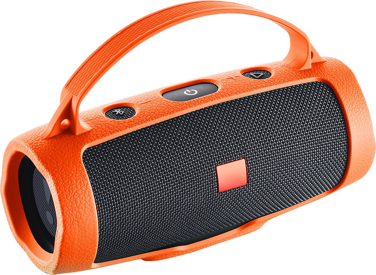 YONO Siliconen Hoes geschikt voor JBL Charge Essential 2 - Case met Draagriem en Handvat - Beschermhoes - Oranje