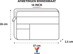 YONO Laptophoes 14 Inch – Laptop Sleeve – Waterafstotende Laptoptas Case - Donkergrijs