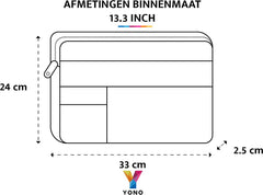 YONO Laptophoes 13 Inch – Hoes geschikt voor Apple MacBook Pro en Air 13.3 – Laptop Sleeve – Waterafstotende Laptoptas – Zwart