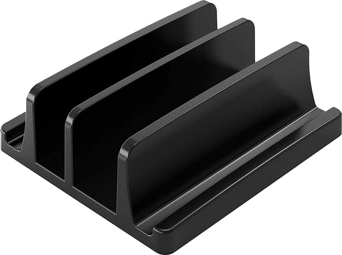 YONO ABS Laptop Standaard Verticaal XL – Verticale Houder voor Bureau / Tablet / Telefoon / Macbook - Zwart