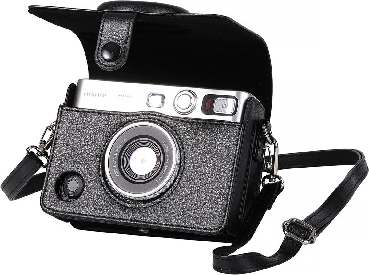YONO Case geschikt voor Fujifilm Instax Mini EVO - PU Leer Hoesje - Zwart