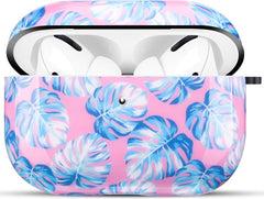 YONO Hard Case geschikt voor Apple Airpods Pro 1 / 2 - Monstera Roze