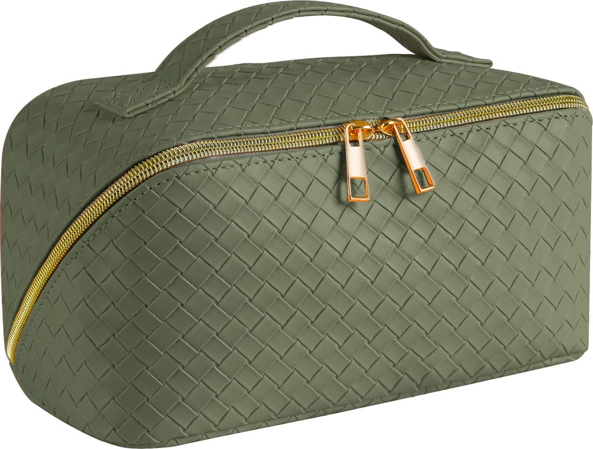 YONO Reis Make Up Tas - Toilettas Etui - Cosmetica Tas - Beauty Case Organizer - Large - Donkergroen