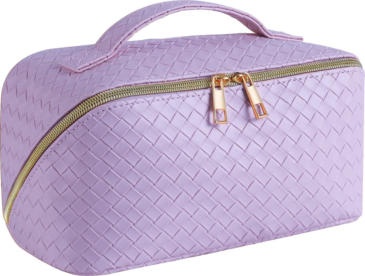 YONO Reis Make Up Tas - Toilettas Etui - Cosmetica Tas - Beauty Case Organizer - Large - Lichtpaars