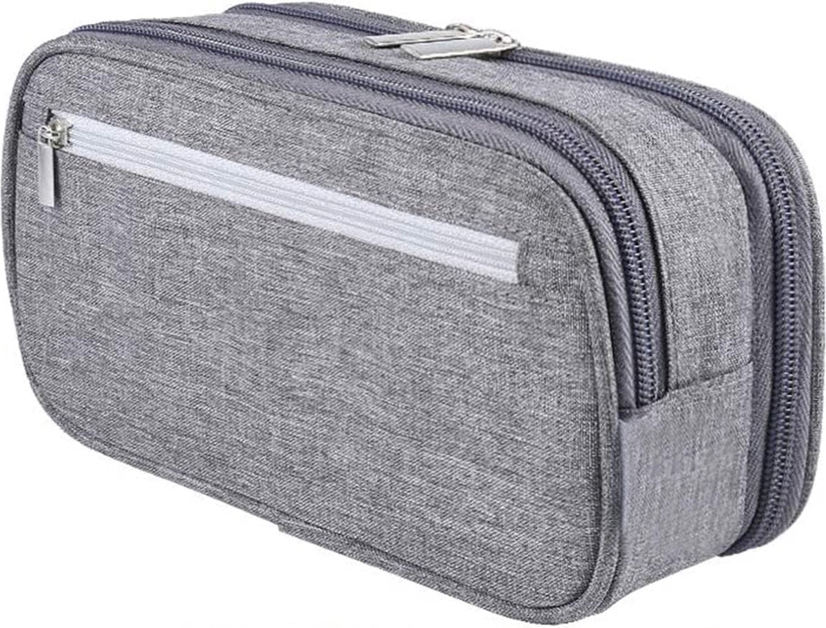 YONO Pennen Etui Large - Pennenzak voor Kinderen en Volwassenen - Schooletui voor Jongens en Meisjes - Back To School - Grijs