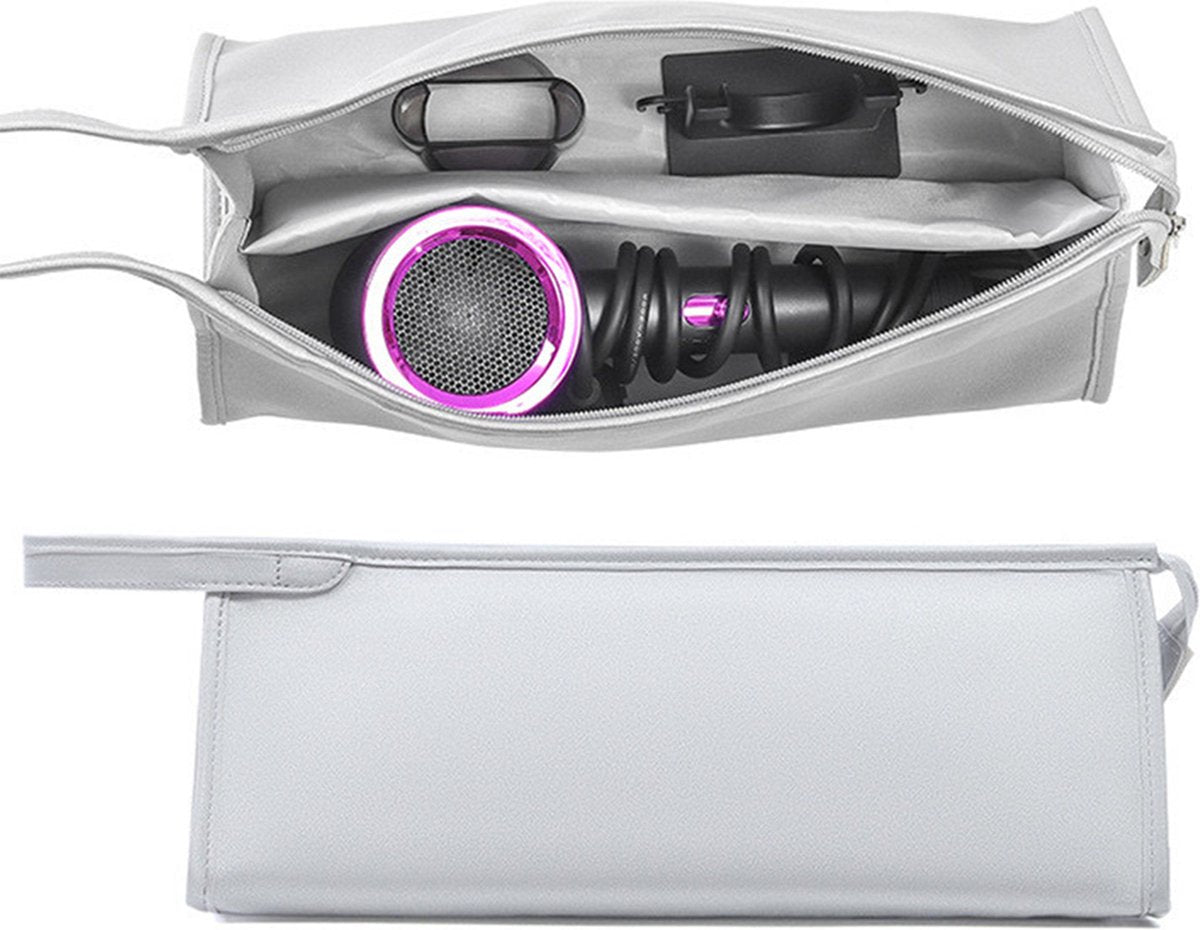 YONO Travel Case geschikt voor Dyson Airwrap Styler & Dyson Supersonic Föhn - Opbergtasje Stijltang - Reistas - Etui Organizer – Lichtgrijs