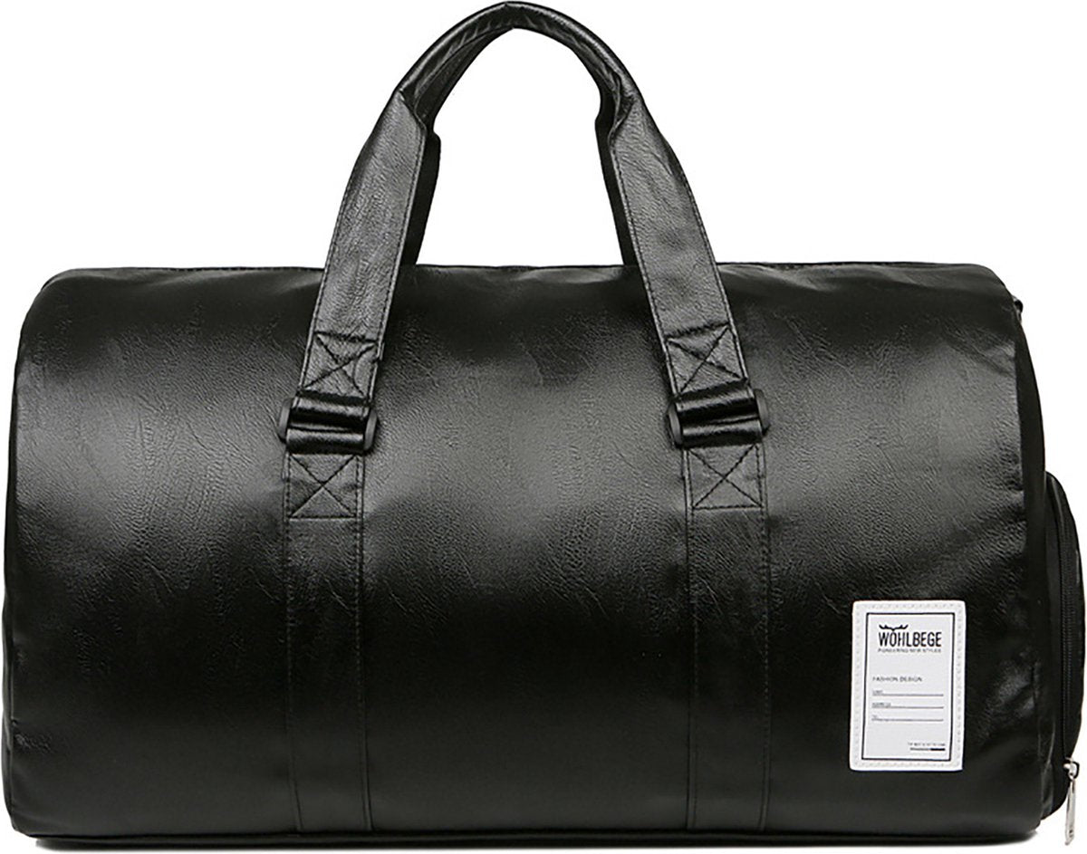 YONO Reistas Handbagage PU Leer - Weekendtas Ryanair 40x20x25 - Sporttas - Schoudertas Dames en Heren - Zwart