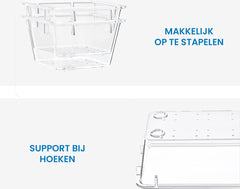 YONO Lade Organizer Bakjes - Opbergsysteem Verdeler Multifunctioneel - Keuken - Make Up Lades - Badkamer - Bureau - Gereedschap - Transparant - 25 stuks