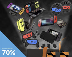 YONO Accessoires Set geschikt voor Nintendo Switch – Beschermhoes – Oplader – Standaard – Grip geschikt voor Joy-Con – Game Card Case – 20in1