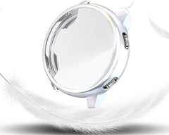 YONO Full Cover Bumper geschikt voor Samsung Galaxy Watch Active 2 40mm – Siliconen Case Screenprotector Hoesje – Zilver