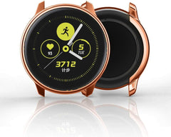 YONO Full Cover Bumper geschikt voor Samsung Galaxy Watch Active (2) 40mm – Siliconen Case Screenprotector Hoesje – Rose Gold