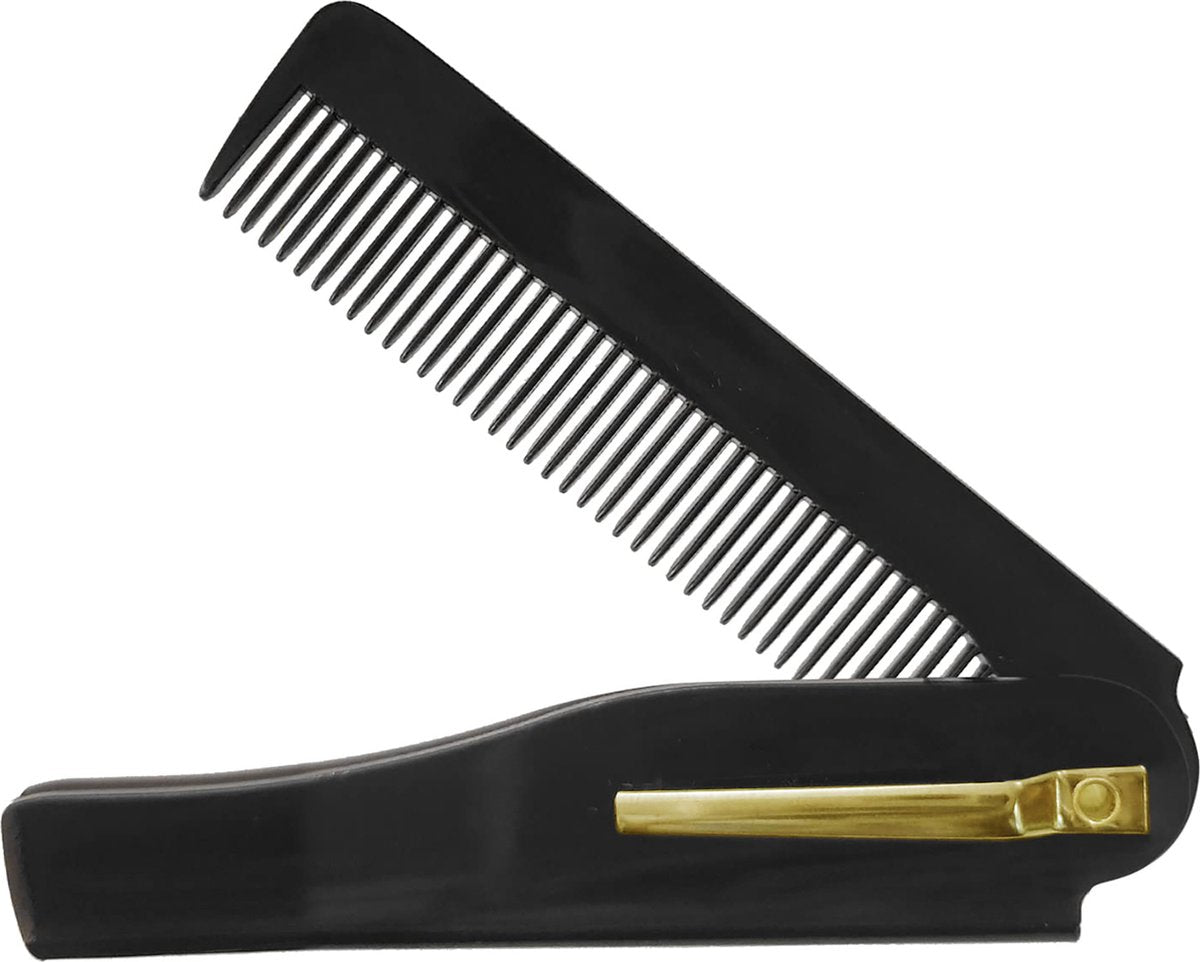 YONO Haar Kam Heren - Opvouwbare Pocket Zakkam - Vlinderkam - Zwart