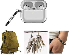 YONO Siliconen Hoesje geschikt voor Apple Airpods Pro 1 / 2 - Met Clip - Transparant