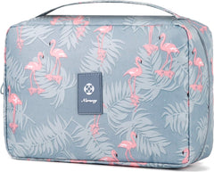 YONO Reis Toilettas Hangend met Haak - Geschikt voor Beauty, Make Up en Toiletartikelen – Travel Organizer – Cosmetica Tas voor Dames en Heren - Flamingo Blauw