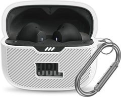 YONO Soft Case geschikt voor JBL Tune 230 NC TWS / T230NC - Hoesje met Clip - Wit