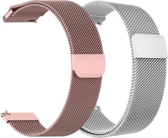 YONO Milanees Bandjes geschikt voor Samsung Galaxy Watch 6/5/4 - Roze en Zilver - 2 Stuks