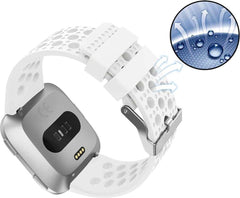 YONO Bandje geschikt voor Fitbit Versa 2 - Siliconen - Sport Air - Wit - Large