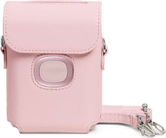YONO Case geschikt voor Fujifilm Instax Mini Link 2 - Leren Hoesje met Draagriem - Tasje - Beschermhoes - Roze