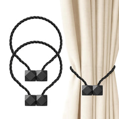 YONO Gordijnhouder Hexagon Magnetisch - 2 Stuks - Zwart