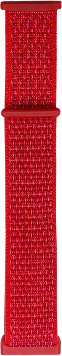 YONO Nylon Velcro Bandje geschikt voor Fitbit Versa 3 / Sense - Rood