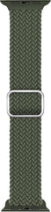 YONO Gevlochten Nylon Stretch Bandje geschikt voor Apple Watch - 42 / 44 / 45 / 49 mm - Donkergroen