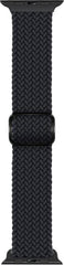 YONO Gevlochten Nylon Stretch Bandje geschikt voor Apple Watch - 42 / 44 / 45 / 49 mm - Zwart