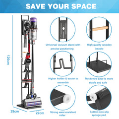 YONO Stofzuigerstandaard Universeel geschikt voor Dyson V8, V10, V11, V15, V16 - Houder Stofzuiger en Accessoires - Zwart
