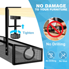 YONO Kabelgoot Bureau - Kabelhouder Verstelbaar - Kabel Management Organiser onder Bureau - Zwart