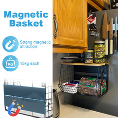 YONO Magnetisch Keukenrek Hangend XL - Kruidenrek Ophangbaar - Zwart