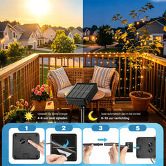 YONO Solar Lichtsnoer Buiten - 22 Meter - 200 LED - Warm Wit