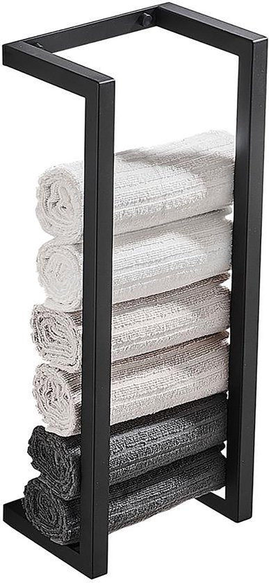 YONO Handdoekrek Badkamer Hangend - Badkamerrek - Handdoekhouder - Handdoekenrek - RVS - Zwart