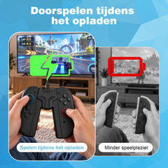 YONO Controller Grip met Oplaadfunctie - Geschikt voor Nintendo Switch 2 Joy-Con - Zwart
