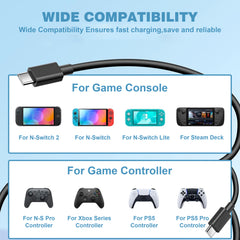 YONO Fast Charging Oplaadkabel geschikt voor Nintendo Switch 2 - 1.5 Meter