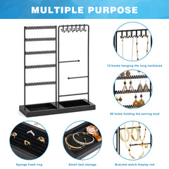 YONO Sieradenhouder - Sieradenrekje - Organizer voor Oorbellen - Kettingen - Armbanden - Opbergen - Zwart