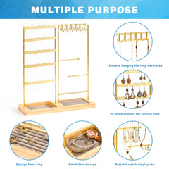 YONO Sieradenhouder - Sieradenrekje - Organizer voor Oorbellen - Kettingen - Armbanden - Rekje - Opbergen - Goud