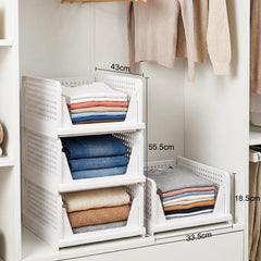 YONO Kast Organizer Kleding en Schoenen - 3 Stuks - Wit