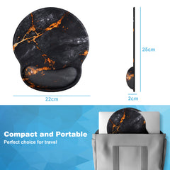 YONO Muismat met Polssteun - Ergonomisch - Gel - Antislip - Marmer Zwart