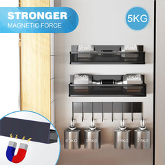 YONO Magnetisch Keukenrek Hangend met Haakjes - 3 Stuks