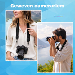 YONO Camerariem - Camera Draagriem Verstelbaar - Universeel - Zwart
