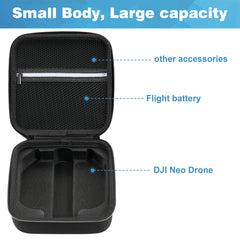 YONO Koffer geschikt voor DJI Neo 2 - Hard Case - Accessoires - Zwart