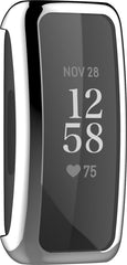 YONO Bumper geschikt voor Fitbit Inspire 3 – Siliconen Case – Screenprotector Hoesje – Zilver