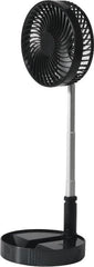 YONO Telescopische Ventilator Staand – Verstelbare Statiefventilator met Accu – USB Tafelventilator Draadloos – Zwart