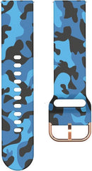 YONO Siliconen Special Bandje 20mm - Horlogebandje geschikt voor Samsung Galaxy Watch 7 / 6 / 5 / Pro / 4 / 3 / Active 2 - Garmin Approach / Forerunner / Venu 2 Plus / SQ / Vivomove - Polar Ignite / Unite – Huawei - Camouflage Blauw