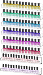 YONO Nagellak Display - Wand Rek Houder en Organizer - Gel Polish Opbergen - Transparant - 8 Stuks