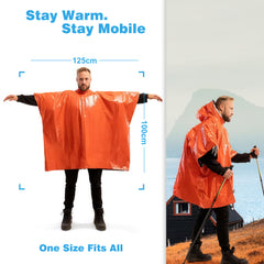 YONO Nooddeken Regen Poncho - Waterdichte Isolatiedeken - 2 Stuks