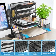 YONO Bureau Organizer met Brievenbak en Pennenbak - Zwart