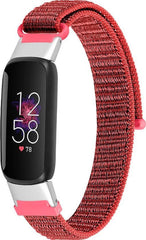YONO Nylon Velcro Bandje geschikt voor Fitbit Luxe - Rood