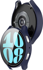 YONO Bumper geschikt voor Samsung Galaxy Watch 6 - 44mm - Screen Protector Hoesje - Full Cover Case - Donkerblauw